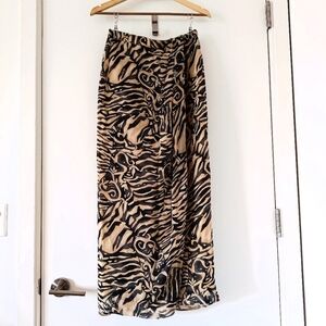 Vintage Georgiou Studio mid-length skirt, animal print (size 0-2)